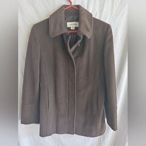 Calvin Klein Brown Angora Coat